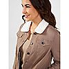 Nina Leonard Stretch Denim Jacket with Breast Pocket & Sherpa Collar, 4 of 4