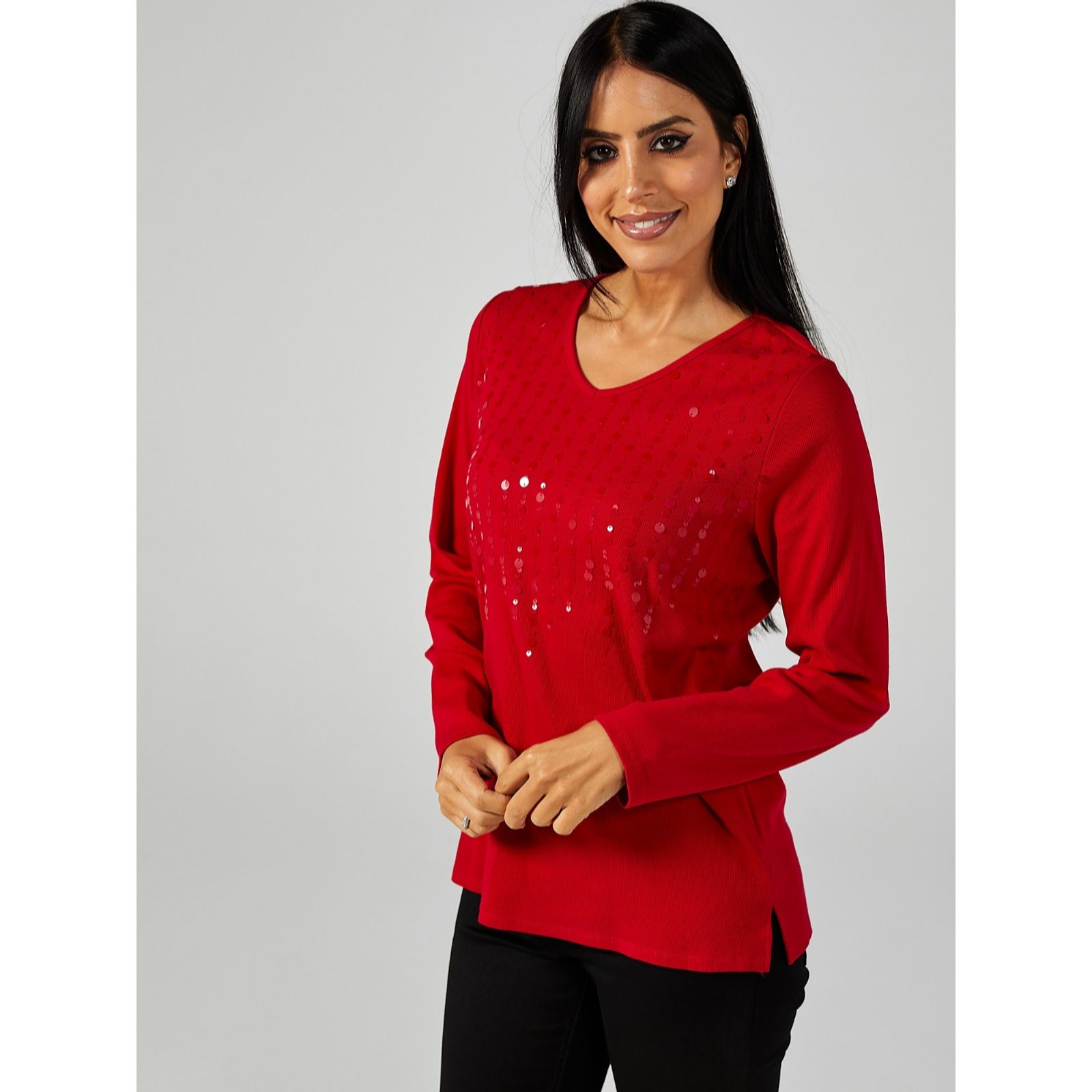 qvc sequin tops