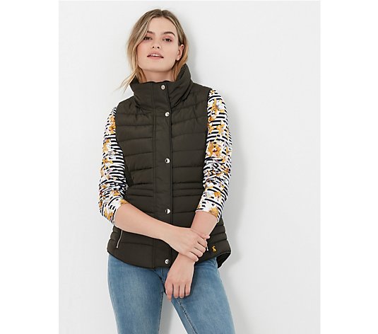 Joules Melford Padded Gilet with Faux Fur Trim