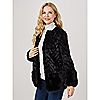 Nina Leonard Long Sleeve Chevron Faux Fur Jacket