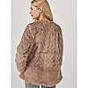 Nina Leonard Long Sleeve Chevron Faux Fur Jacket, 3 of 4
