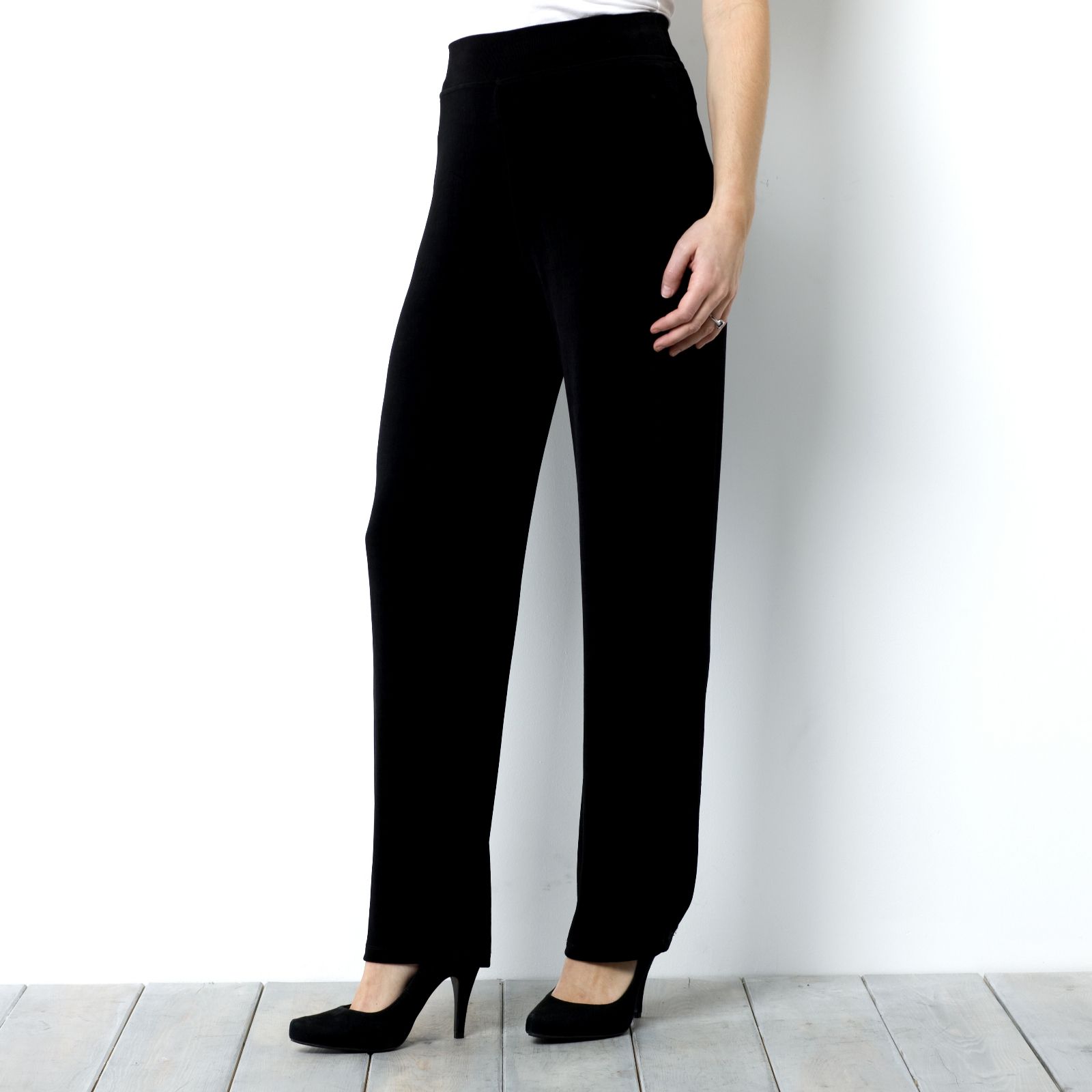 Kim & Co Straight Leg Trousers with Wide Waistband - Page 1 - QVC UK