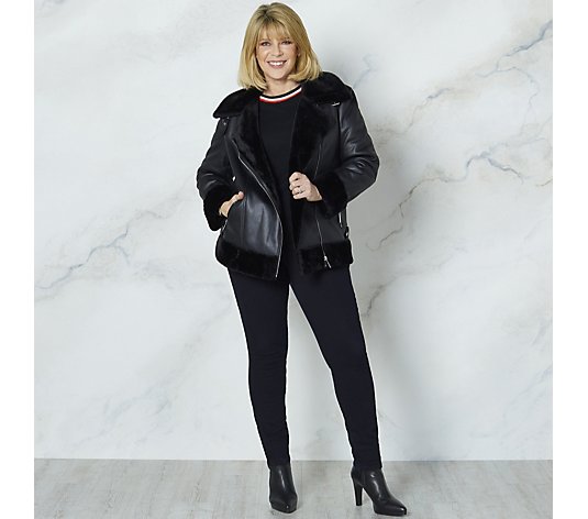 Ruth Langsford Faux Fur Lined Aviator Jacket