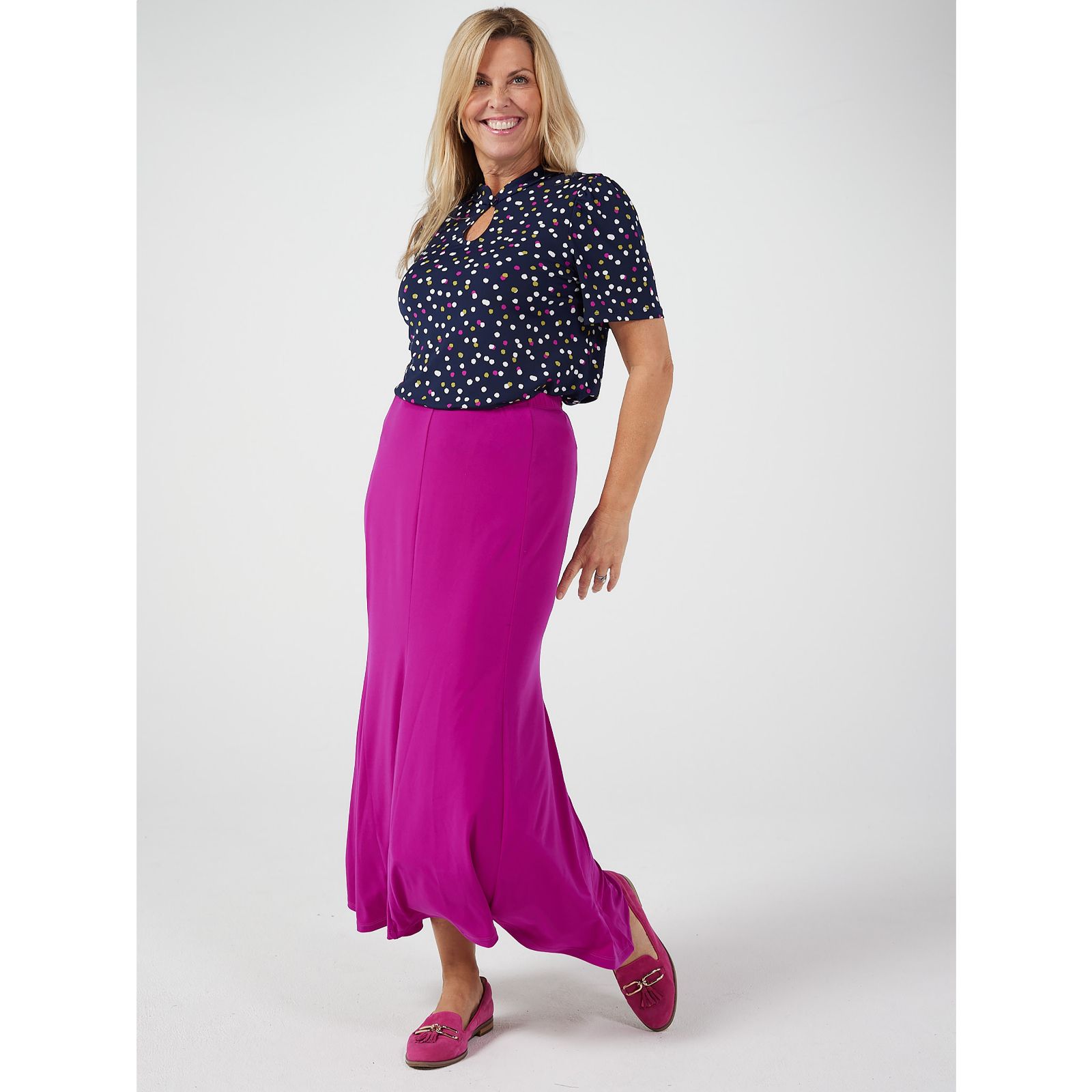 Maxi denim skirts on sale qvc