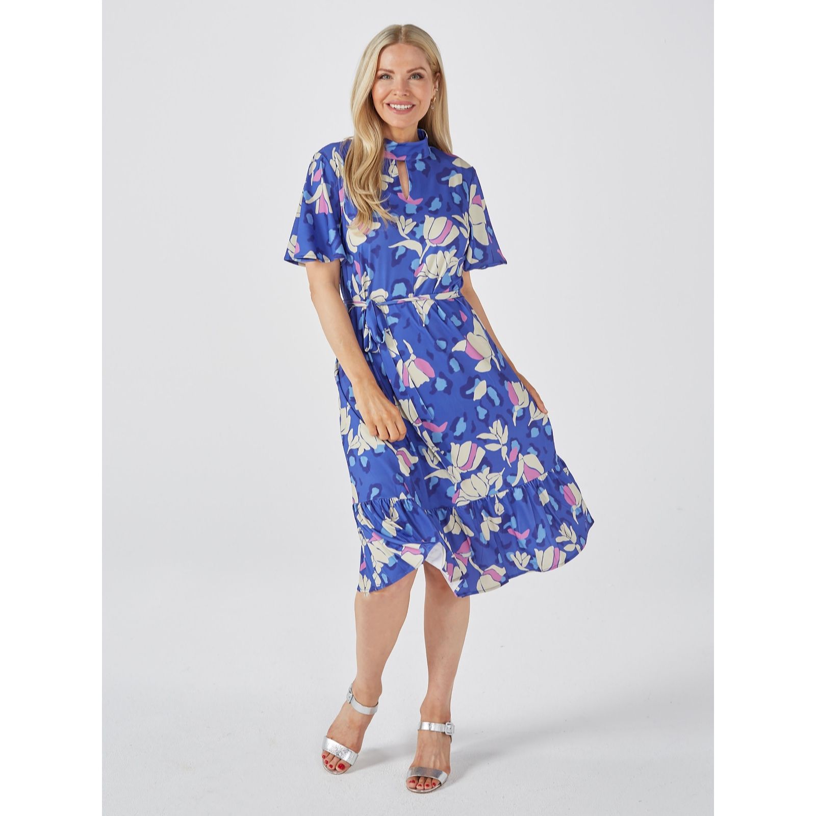 Du Jour Midi Dress With Tiered Hem - QVC UK