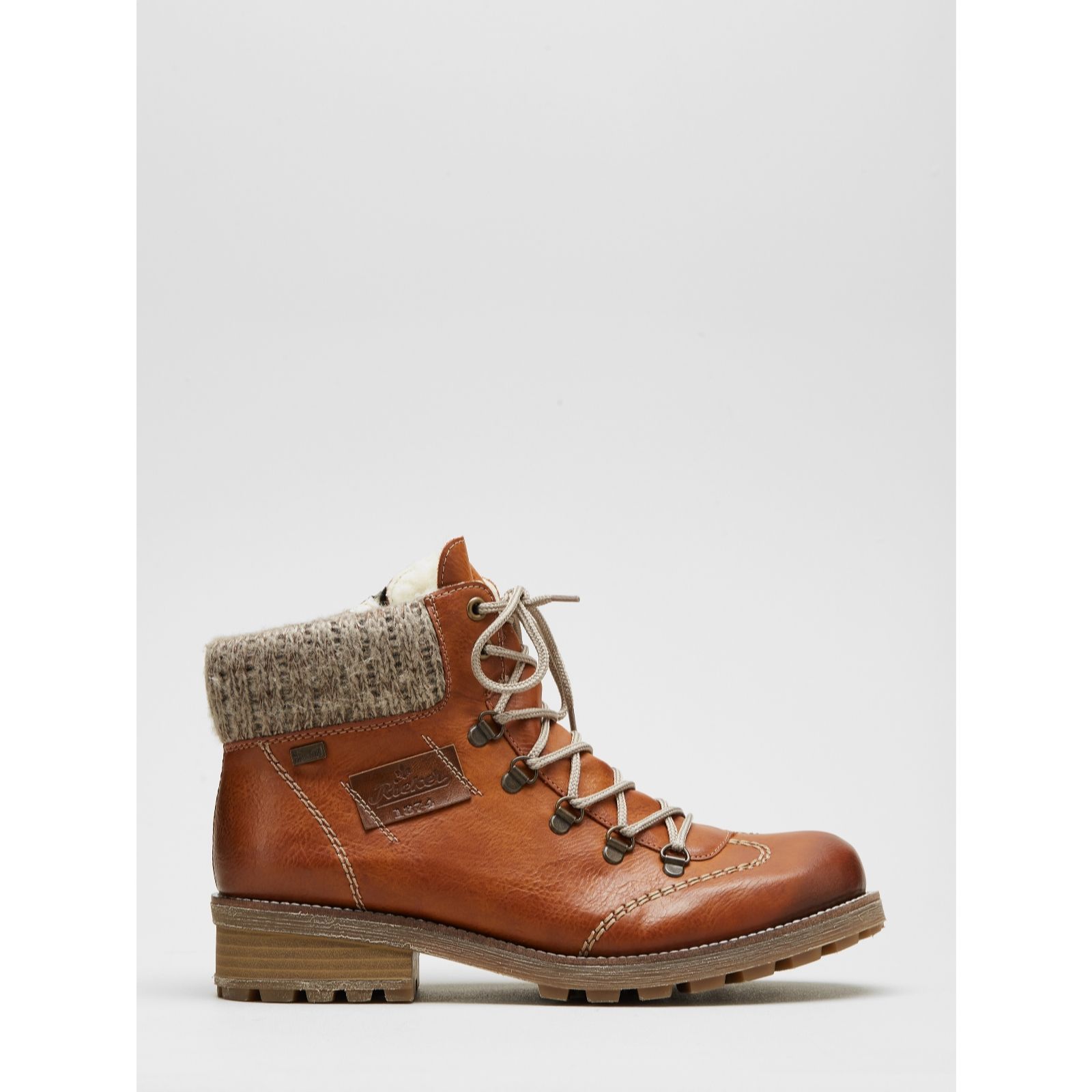 Rieker Hiker Boot with Cuff Detail QVC UK