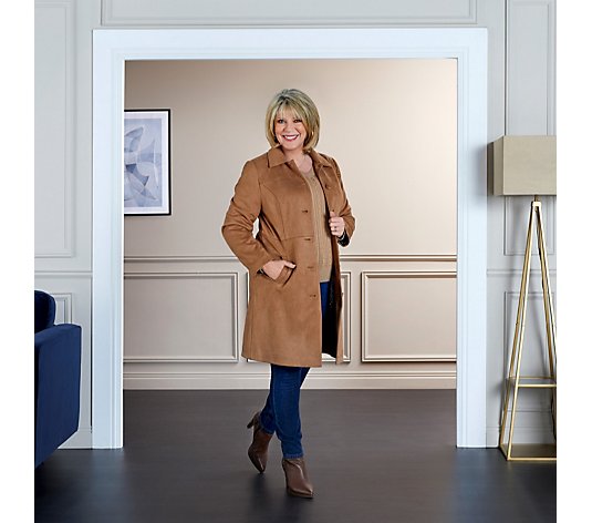Ruth Langsford Style Statement Longline Suedette Coat
