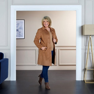 Ruth Langsford Style Statement Longline Suedette Coat - 196583