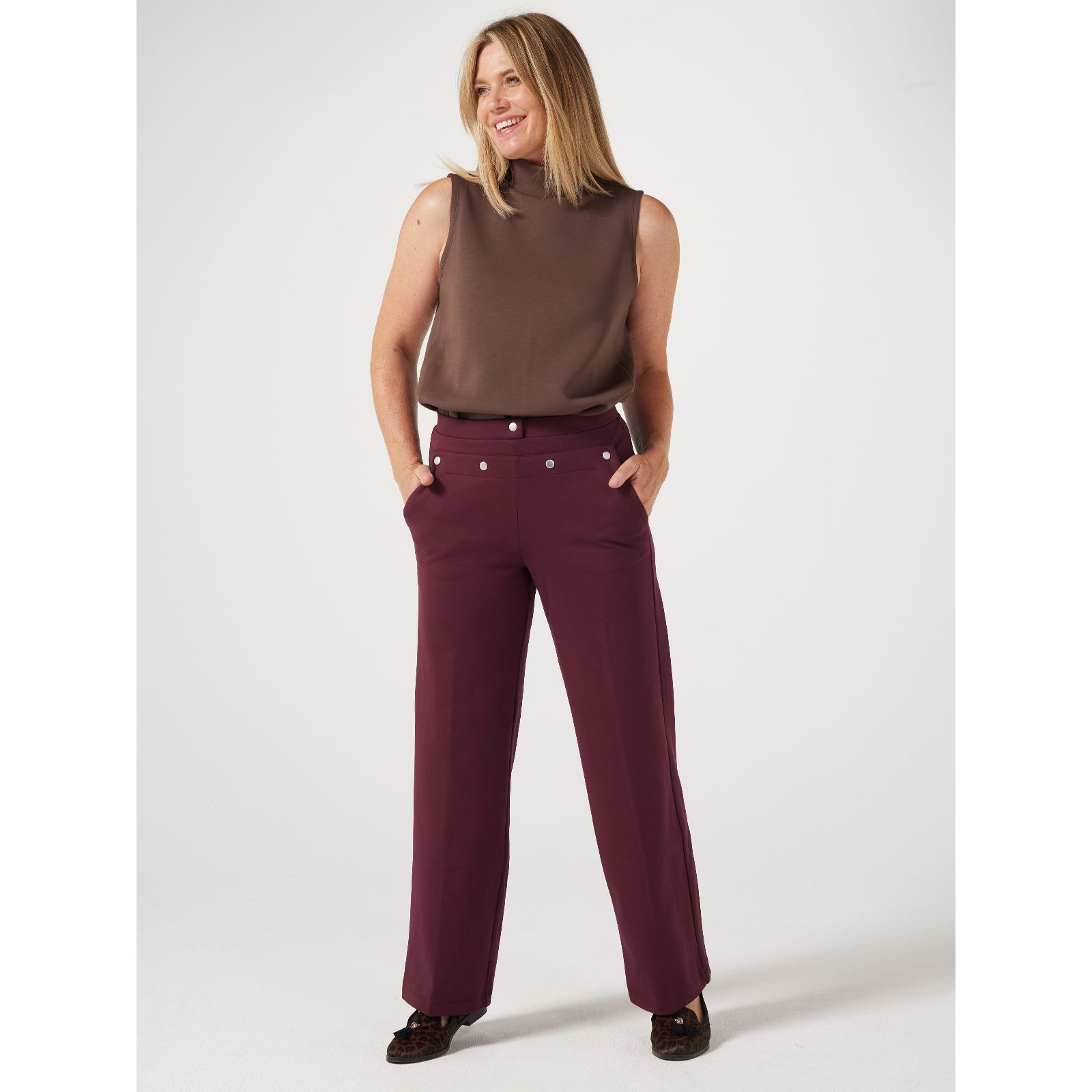 WynneCollection Double Knit Sailor Pant - 20844691