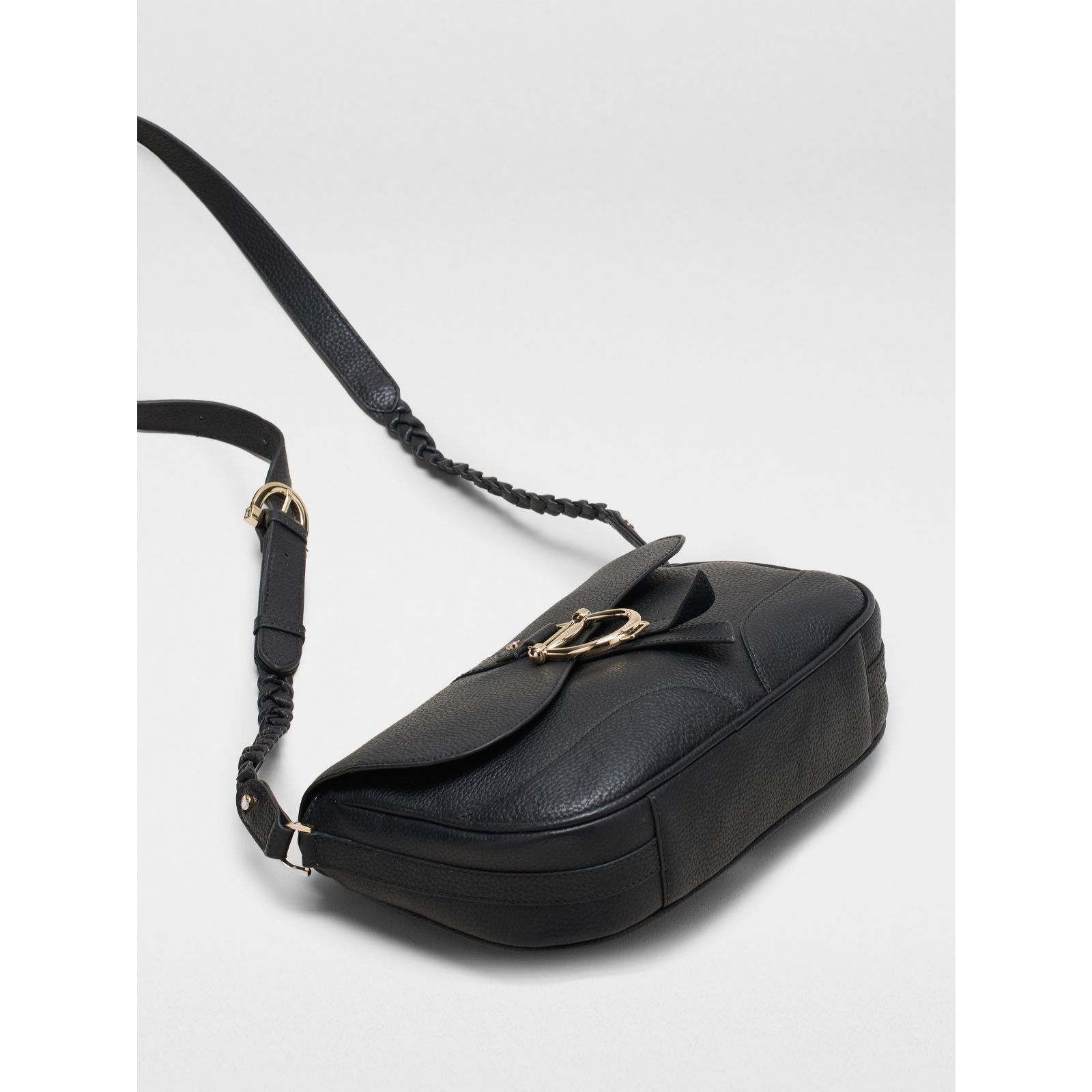 Paul Costelloe Classic Leather Saddle Bag - QVC UK