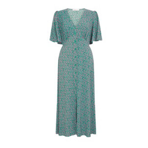 Finery Carol Green Floral Print Midi Dress - 195784