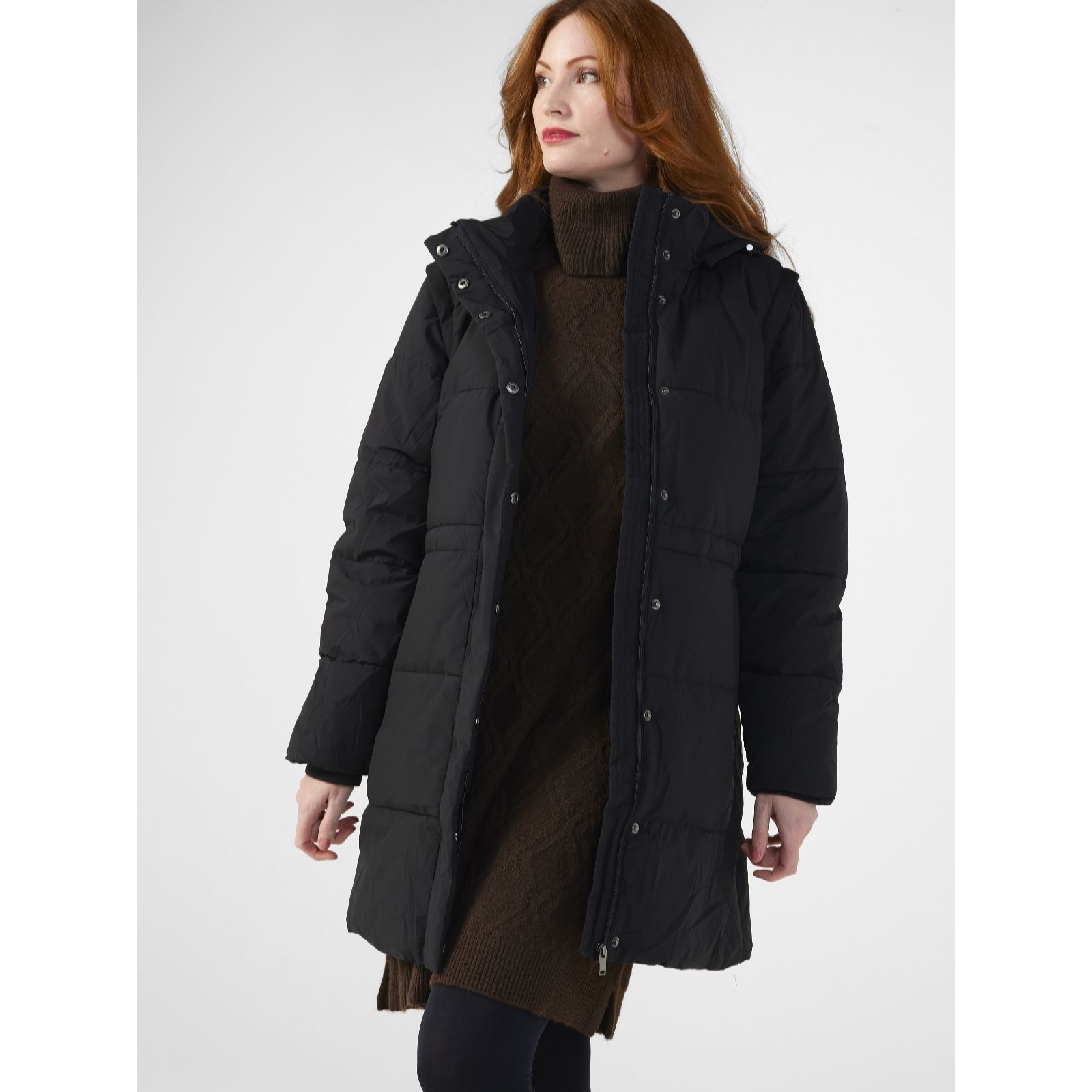 Centigrade Padded Coat with Detachable Sleeves - QVC UK