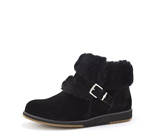 Emu Oxley Fur Cuff Water Resistant Suede Boot - QVC UK