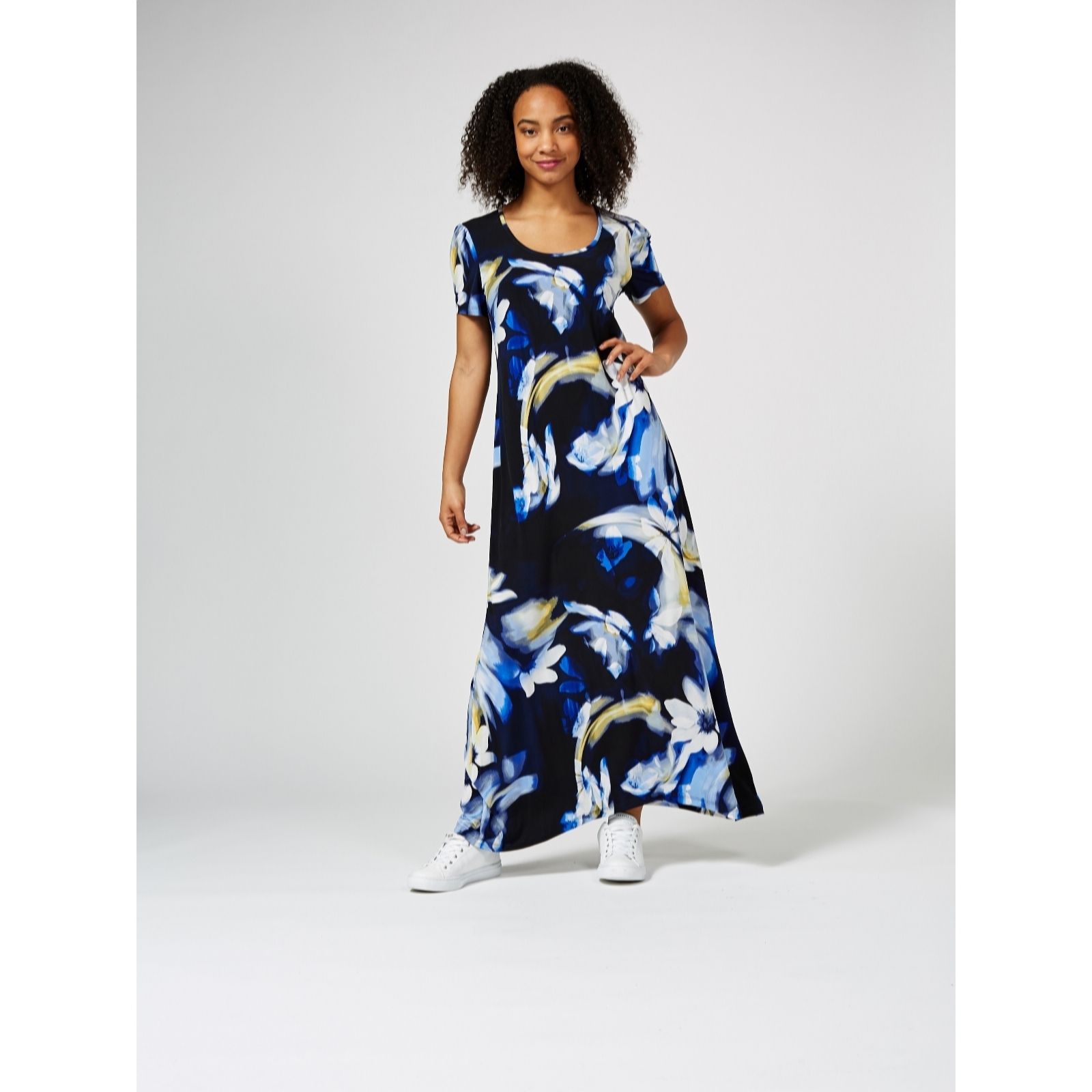 Outlet Kim & Co Brazil Jersey Short Sleeve Maxi Dress Regular - QVC UK