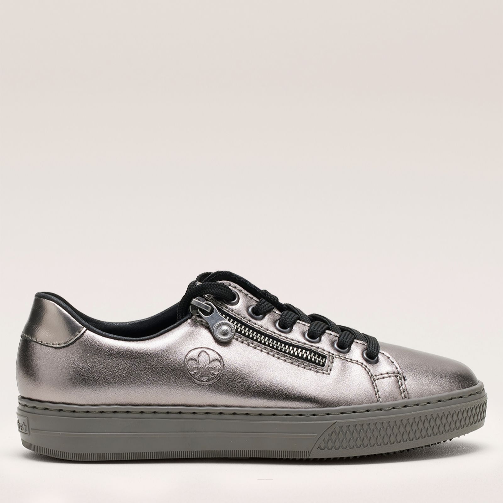Rieker Leather Trainer with Side Zip