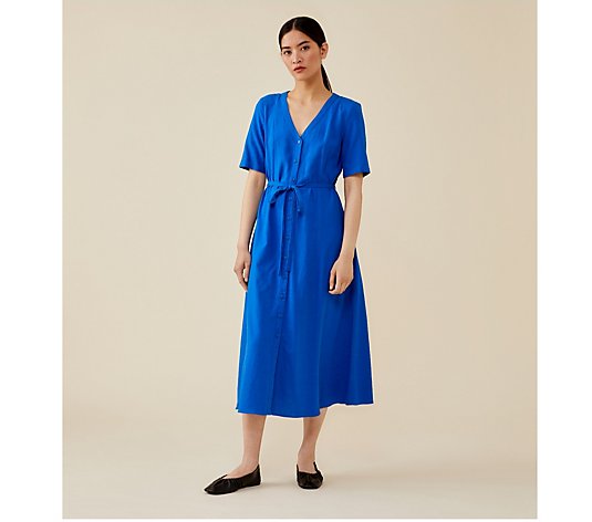 Finery Dakota Linen Mix Midi Dress