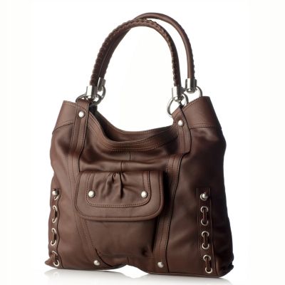 B Makowsky Glove Leather Tote Bag with Whipstitch Detail - QVC UK