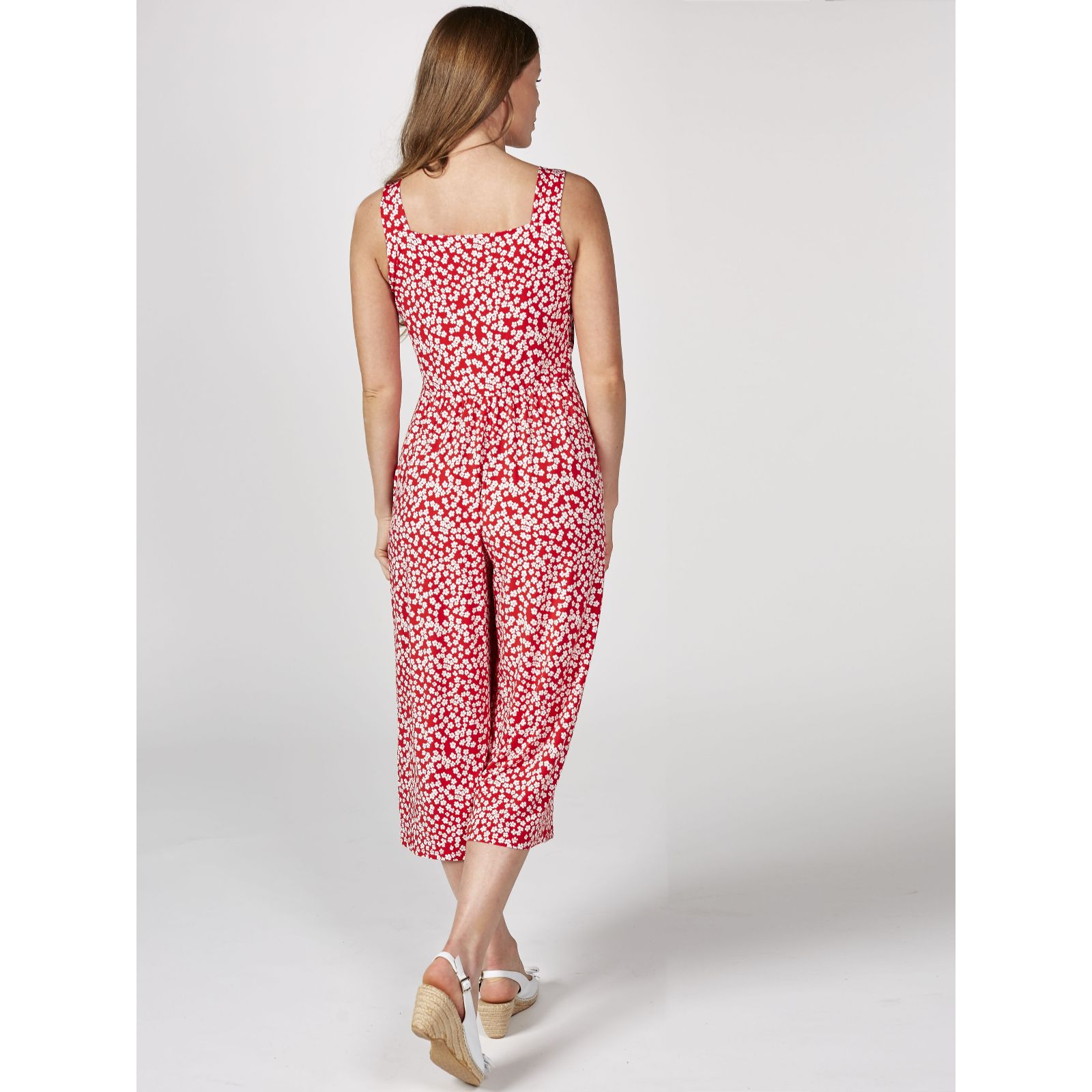 Outlet Kim & Co Brazil Jersey Mini Daisies Sleeveless Gaucho Jumpsuit