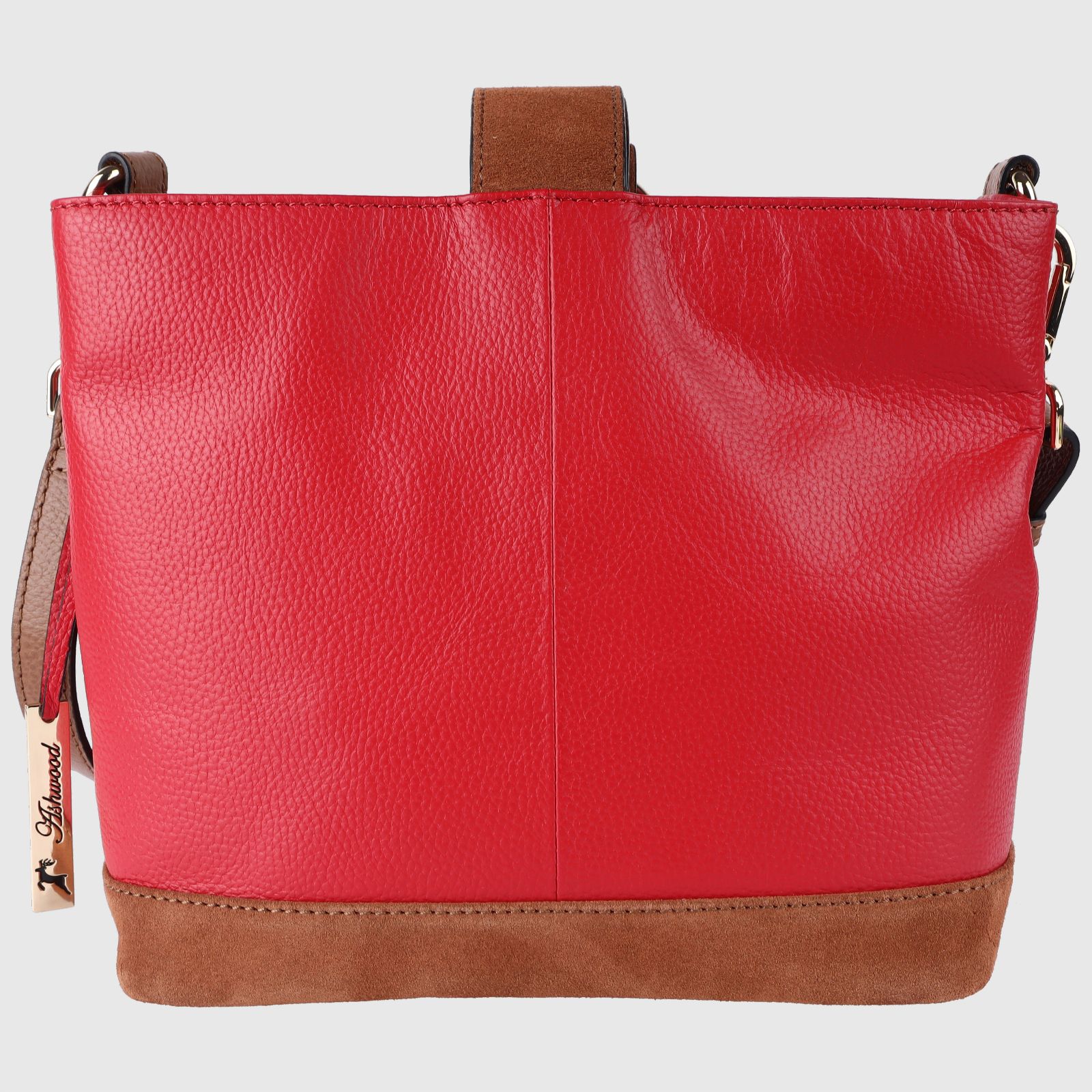 Ashwood Large Suede Tab Leather Crossbody Bag QVC UK