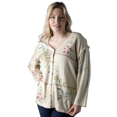 Storybook Knits Flower Embroidered Cardigan - QVC UK