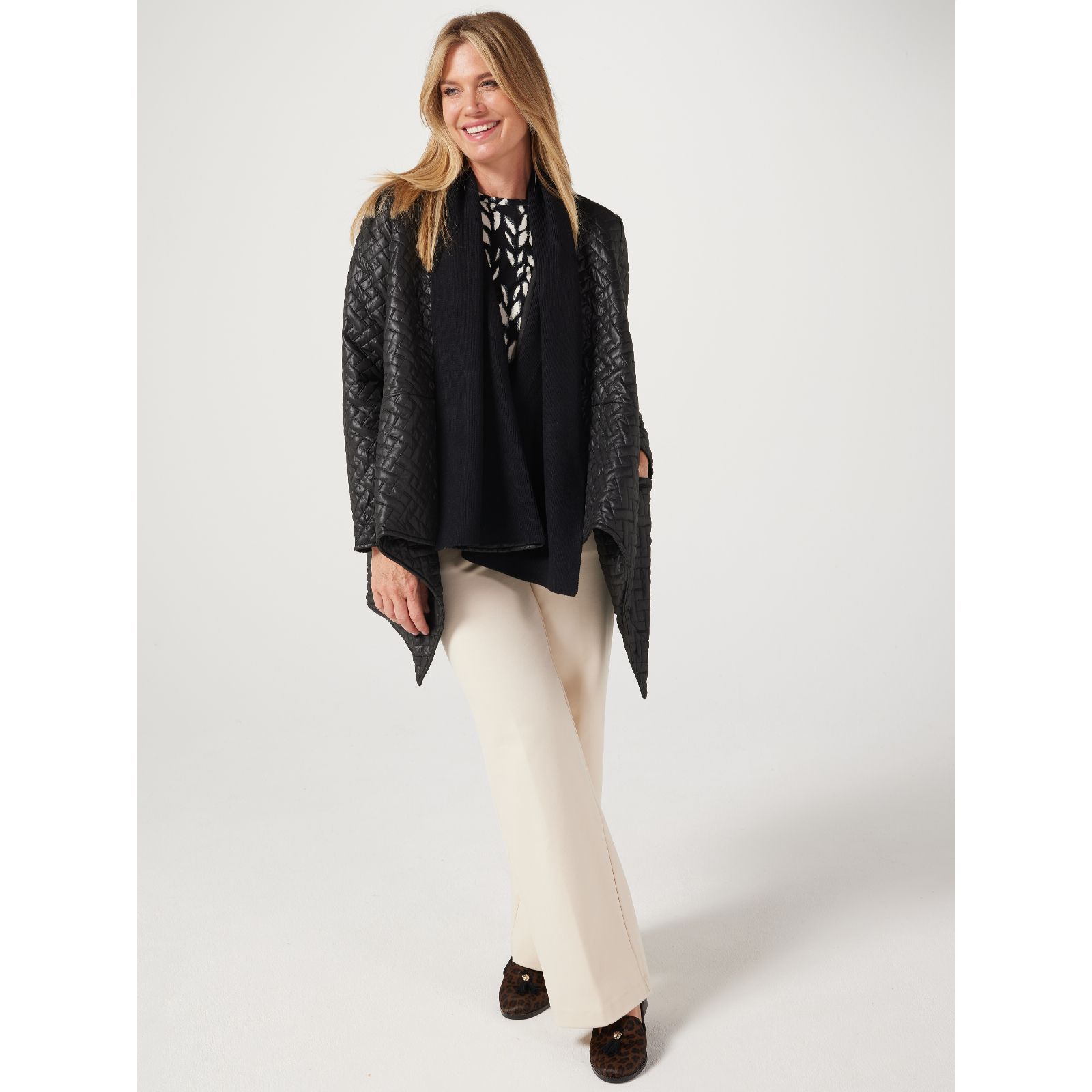 Wynne Collection Glazed Embroidered Jacket Sweater Knit - QVC UK