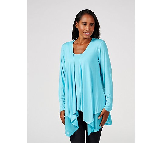 Outlet Jersey Chiffon Cardigan & Camisole Set by Michele Hope