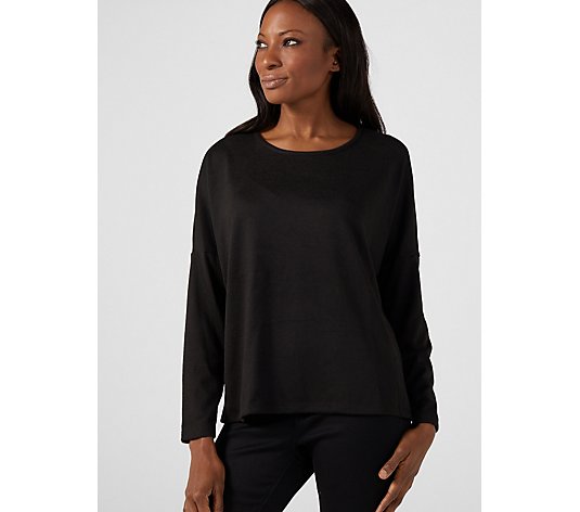 Kim & Co Wellness Soft Touch L/S Relaxed Hi Lo Top