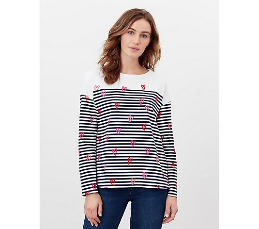 Joules Print Marina Dropped Shoulder Jersey Top