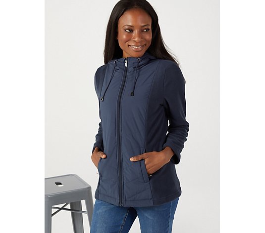 Centigrade Active Padded Fleece Mix Jacket with Hood and Pockets