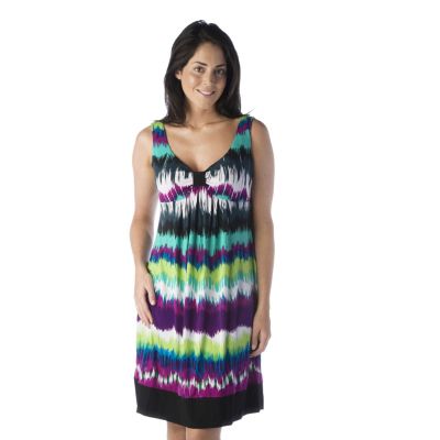 Ronni Nicole O So Slim Sleeveless Tie Dye Print Dress QVC UK