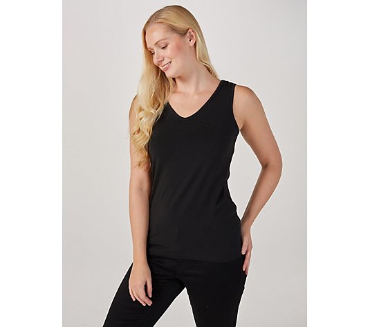 Attitudes by Renee Washed Cotton V-Neck Sleeveless Top