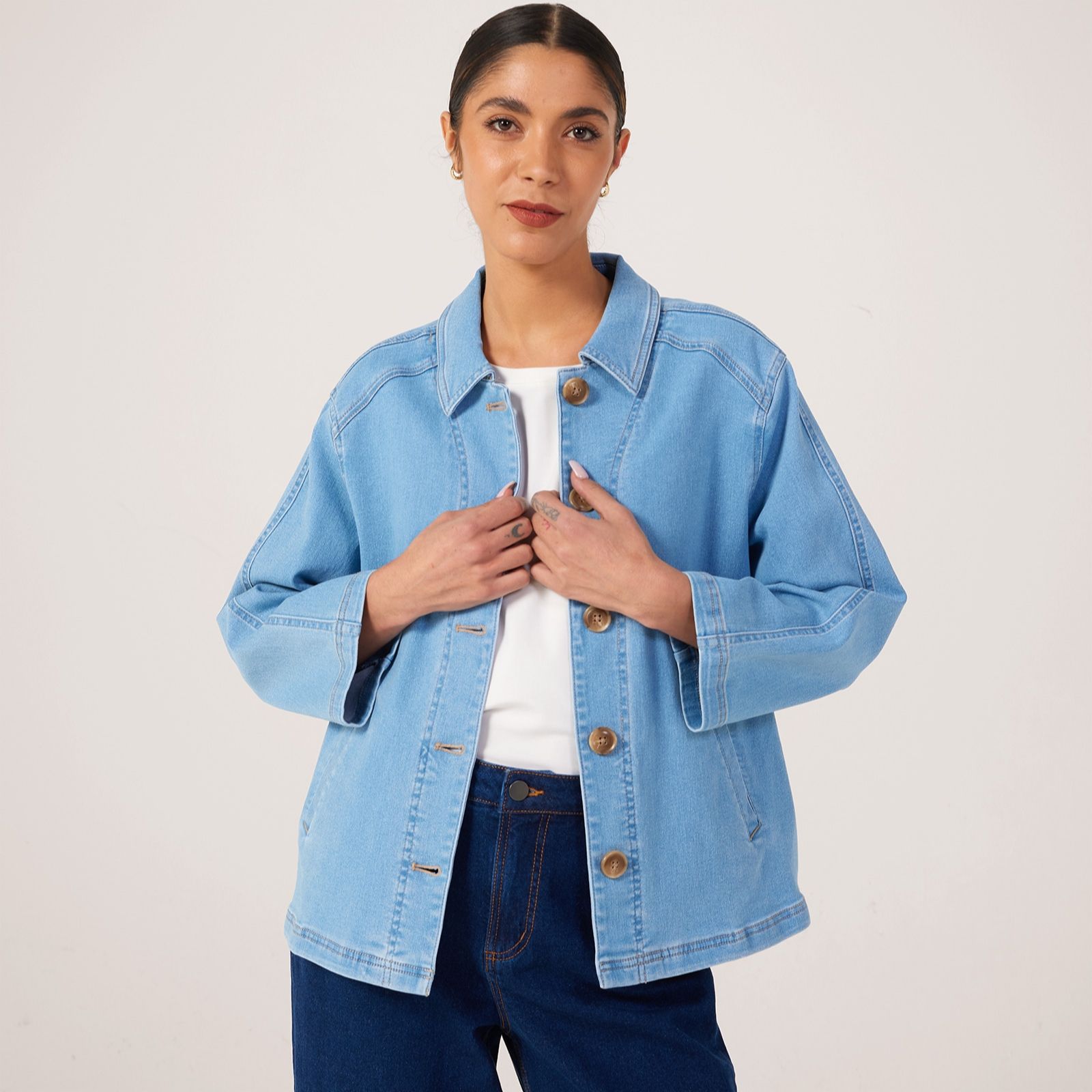 Ben de Lisi Button Front Denim Swing Jacket