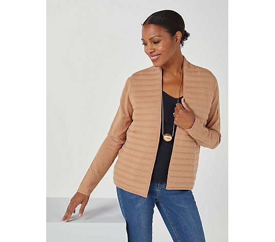 WynneLayers Soft Yarn Quilted Sweater Knit Jacket