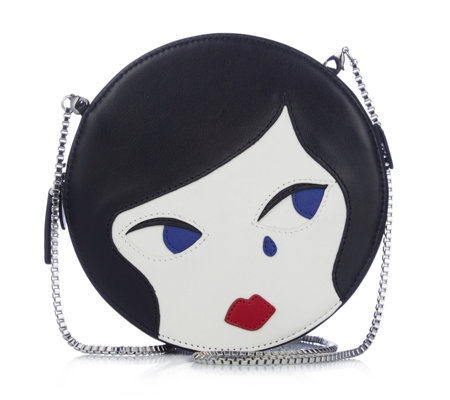 Lulu Guinness Round Lulu Smooth Leather Doll Face Chain Shoulder Bag ...
