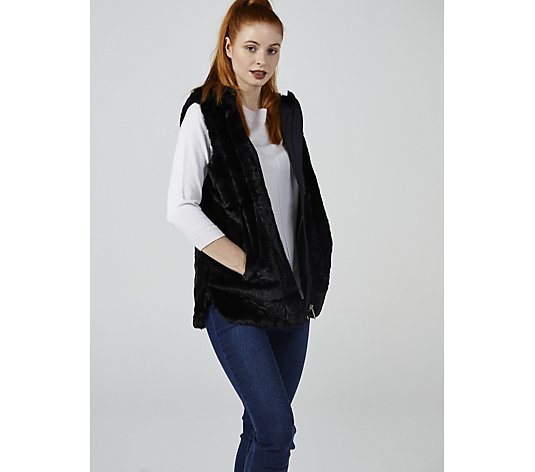 Centigrade Faux Fur Gilet with Hood