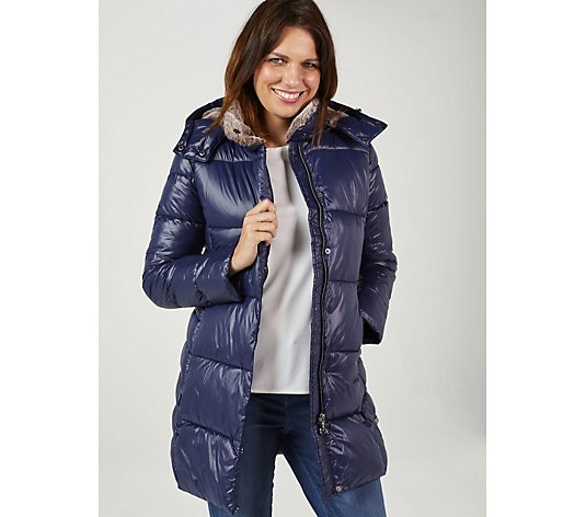 Centigrade Faux Down Mid Length Padded Coat