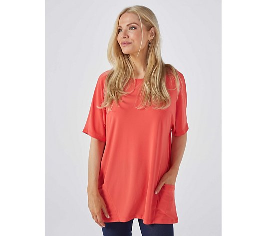 Kim & Co Brazil Jersey Dolman Sleeve Relaxed Tunic with Pockets