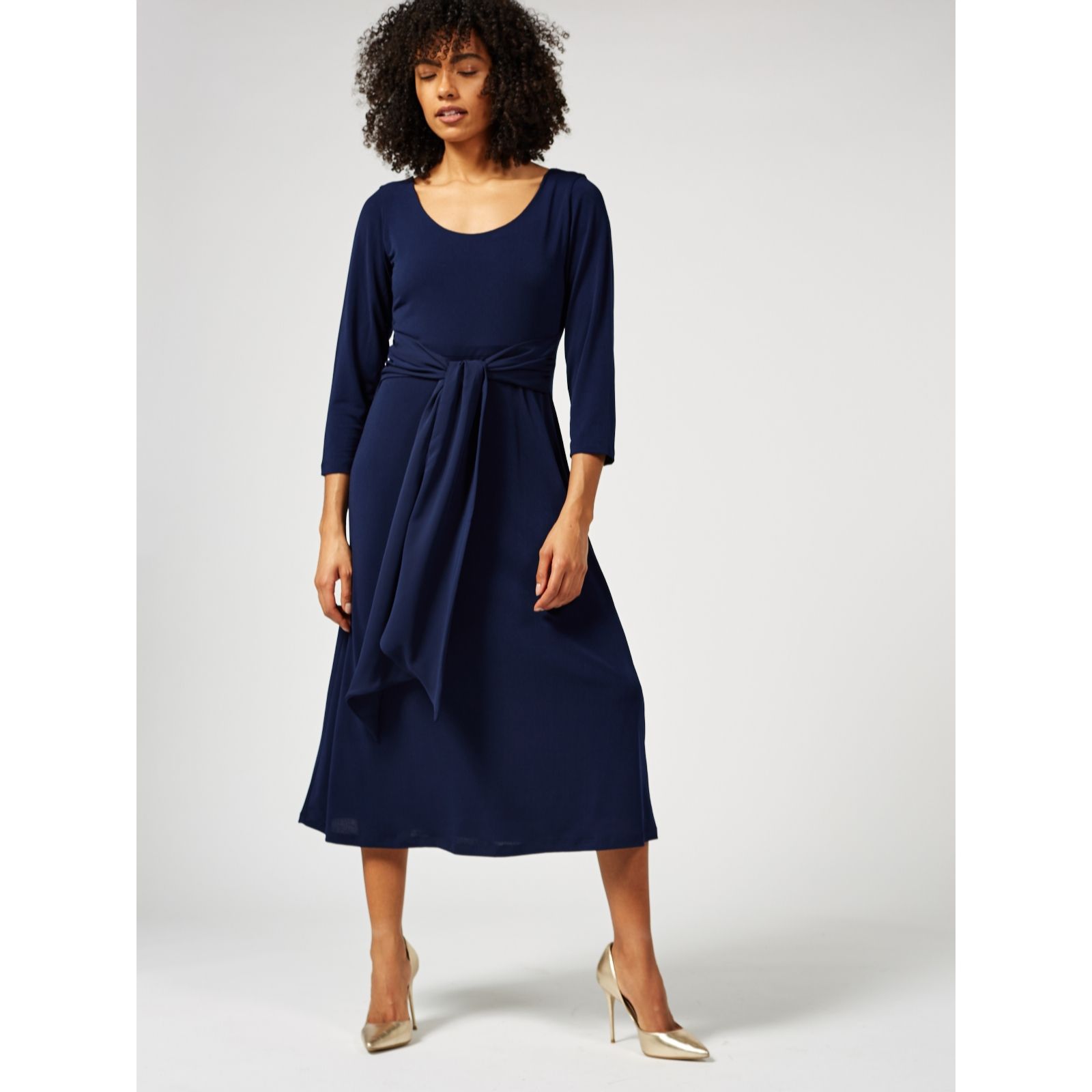 Outlet Ben de Lisi Sanded Jersey Dress with Front Tie Detail QVC UK