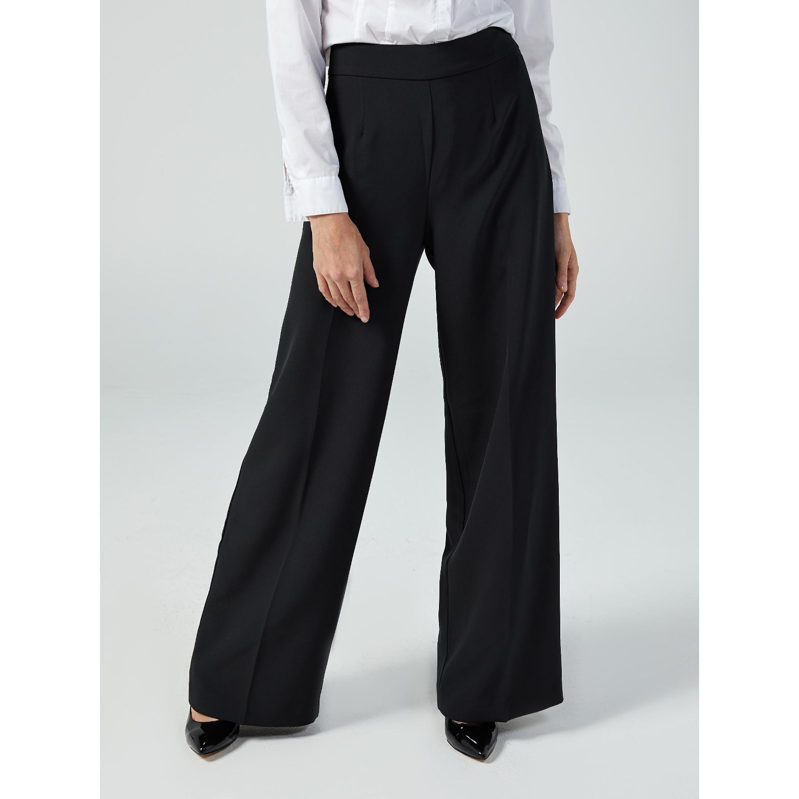 flat front wide leg pants