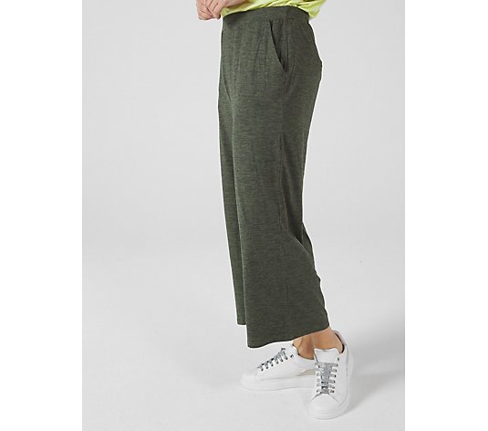 H Halston Printed Jersey Cropped Trouser With Stretch Waist