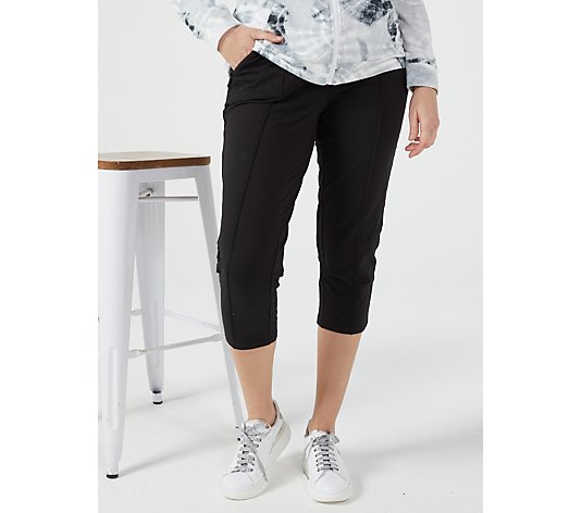 Denim & Co. Active French Terry Crop Pant with Pintuck
