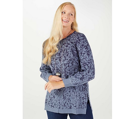Wynne Collection Ombre Jacquard Knit Turtleneck Tunic