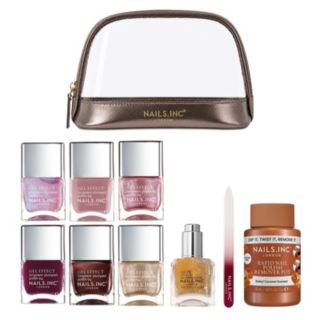 Nails Inc Glow Glaze 9 Piece Gel Effect Gift Collection with Bag