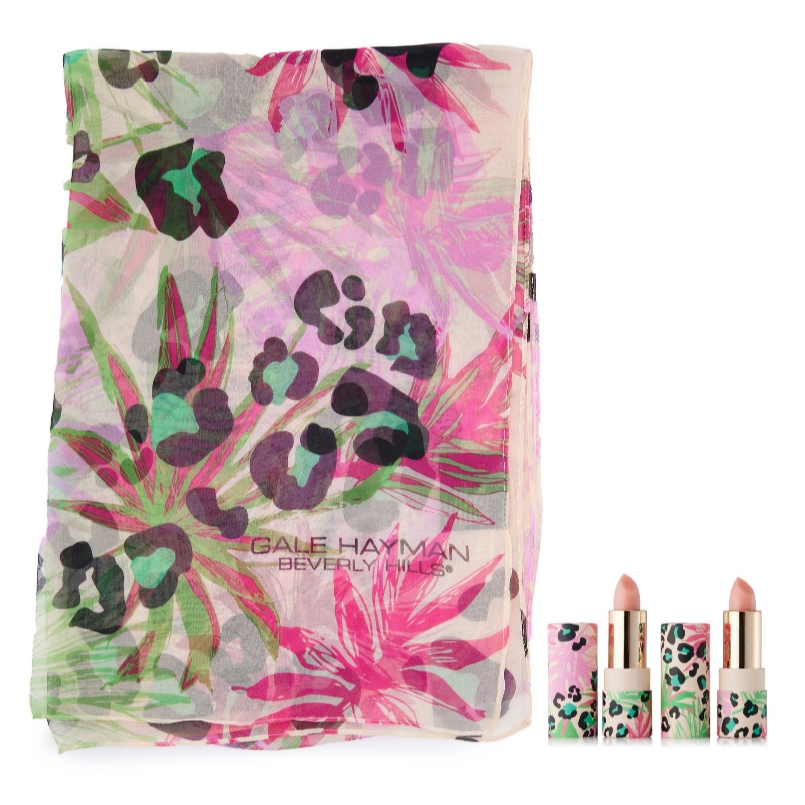 Gale Hayman Limited Edition Lip Lift Duo 3.4g & Palm Print Scarf