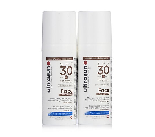 Ultrasun Sun Protection Face Tan Activator SPF 30 50ml Duo