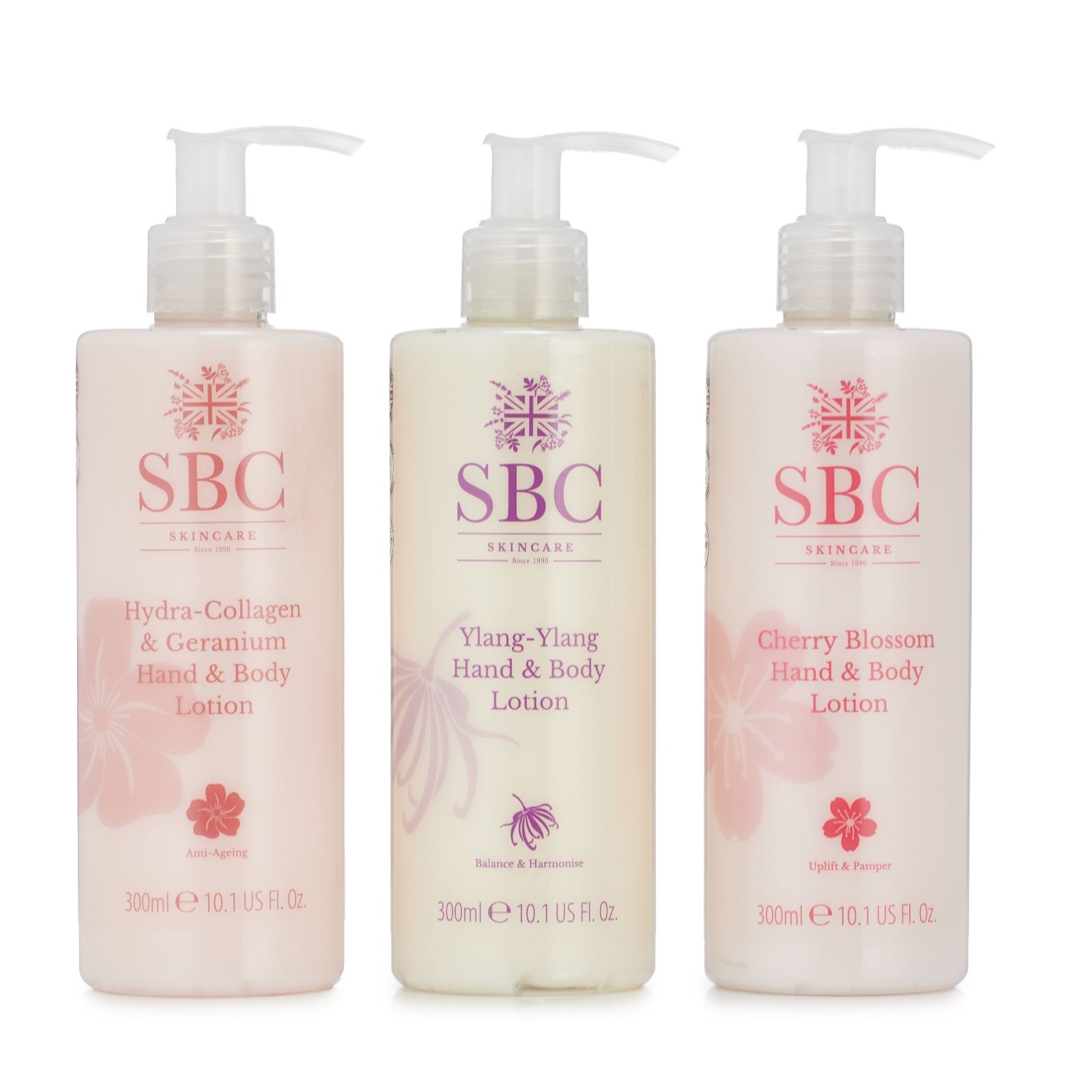 SBC 3 Luxury Florals Hand & Body Lotion Trio 300ml