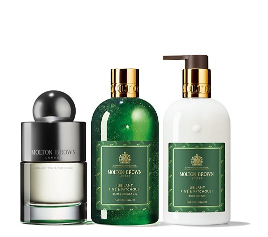 Molton Brown 3 Piece Jubilant Pine & Patchouli Fragrance Layering Collection