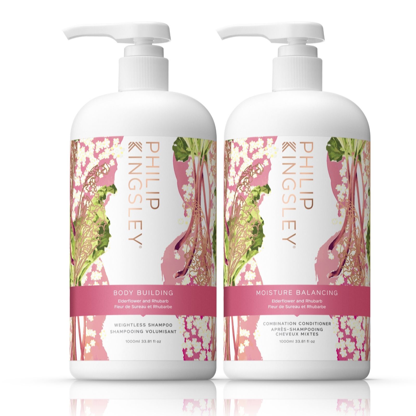 Philip Kingsley Elderflower & Rhubarb 1L Supersize Duo