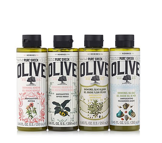 Korres Pure Greek Olive Oil Hydrating 4 Piece Shower Gel 250ml