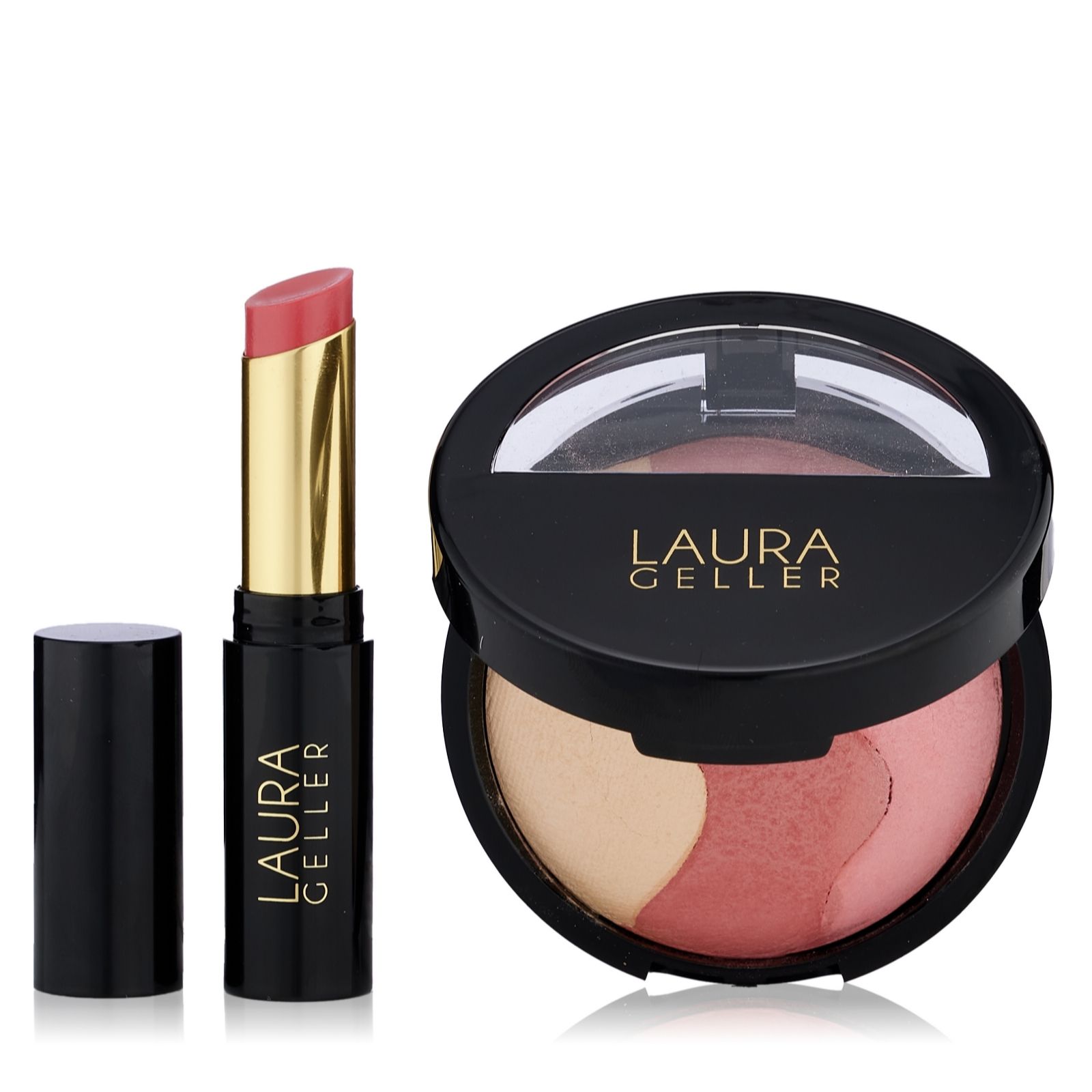 Laura Geller Baked Cheek Dreams & High Shine Serum Lip Balm